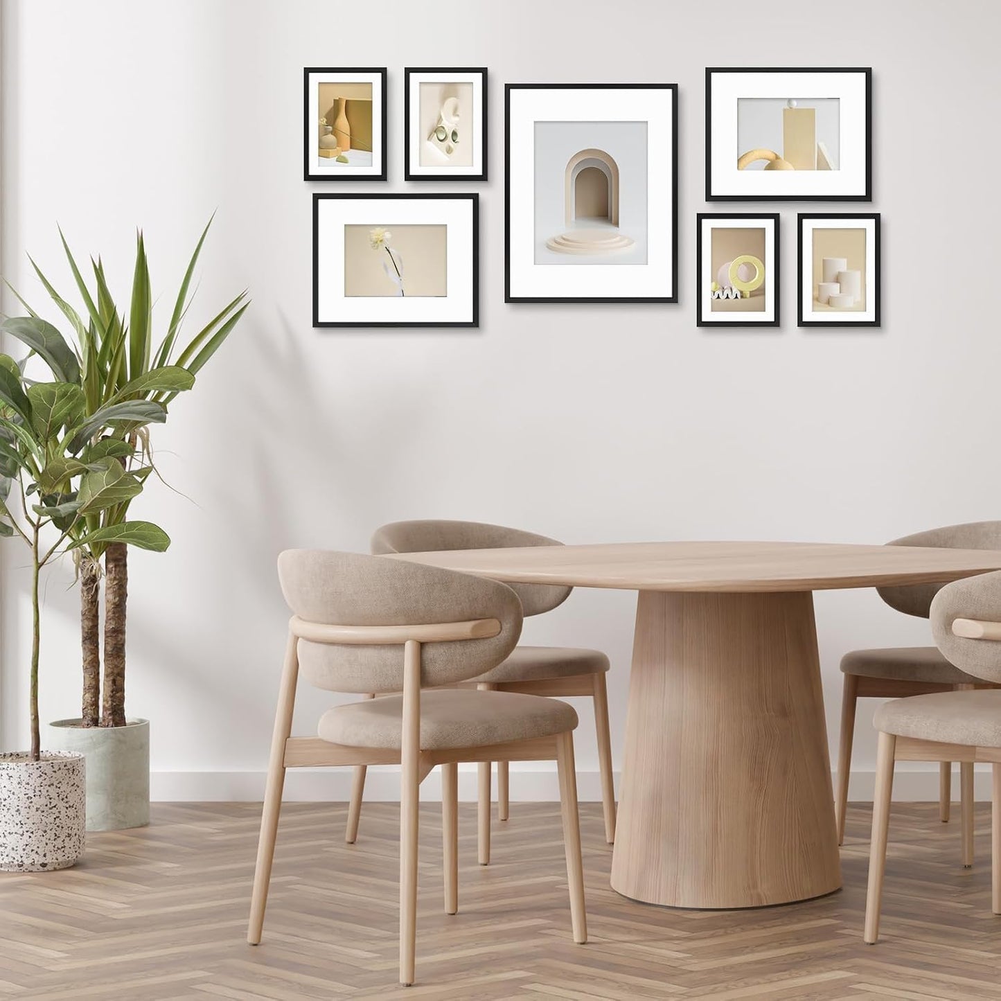 Black Aluminum Picture Frames Set of 7
