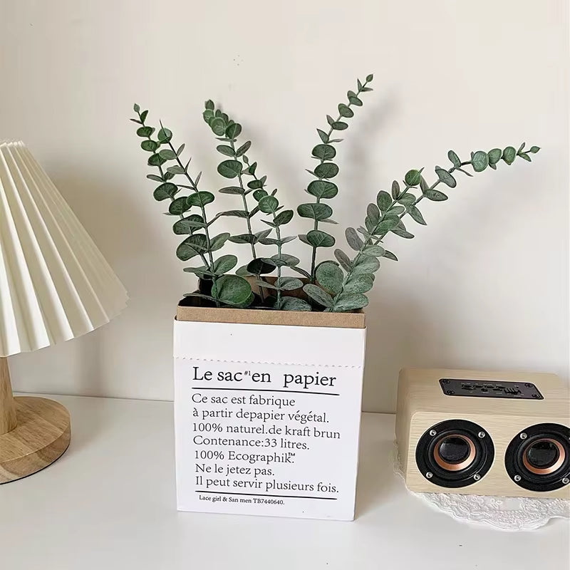 20Pcs Artificial Eucalyptus Stems Leaves Green Eucalyptus Branches Fake Plants
