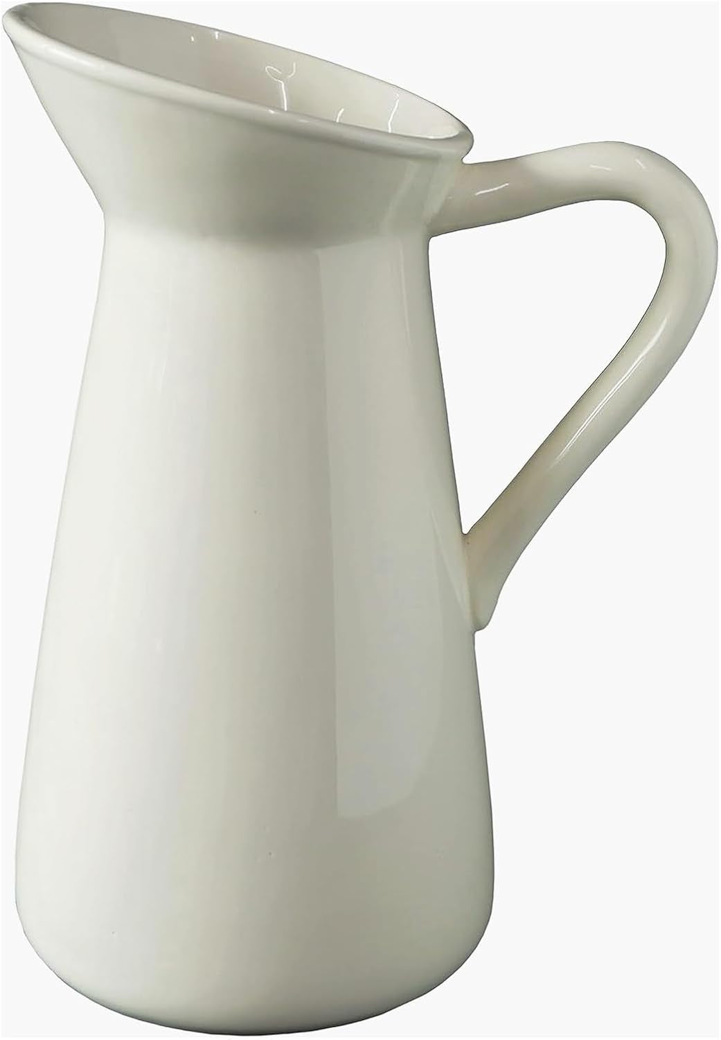 Cream Ceramic Pitcher Vase