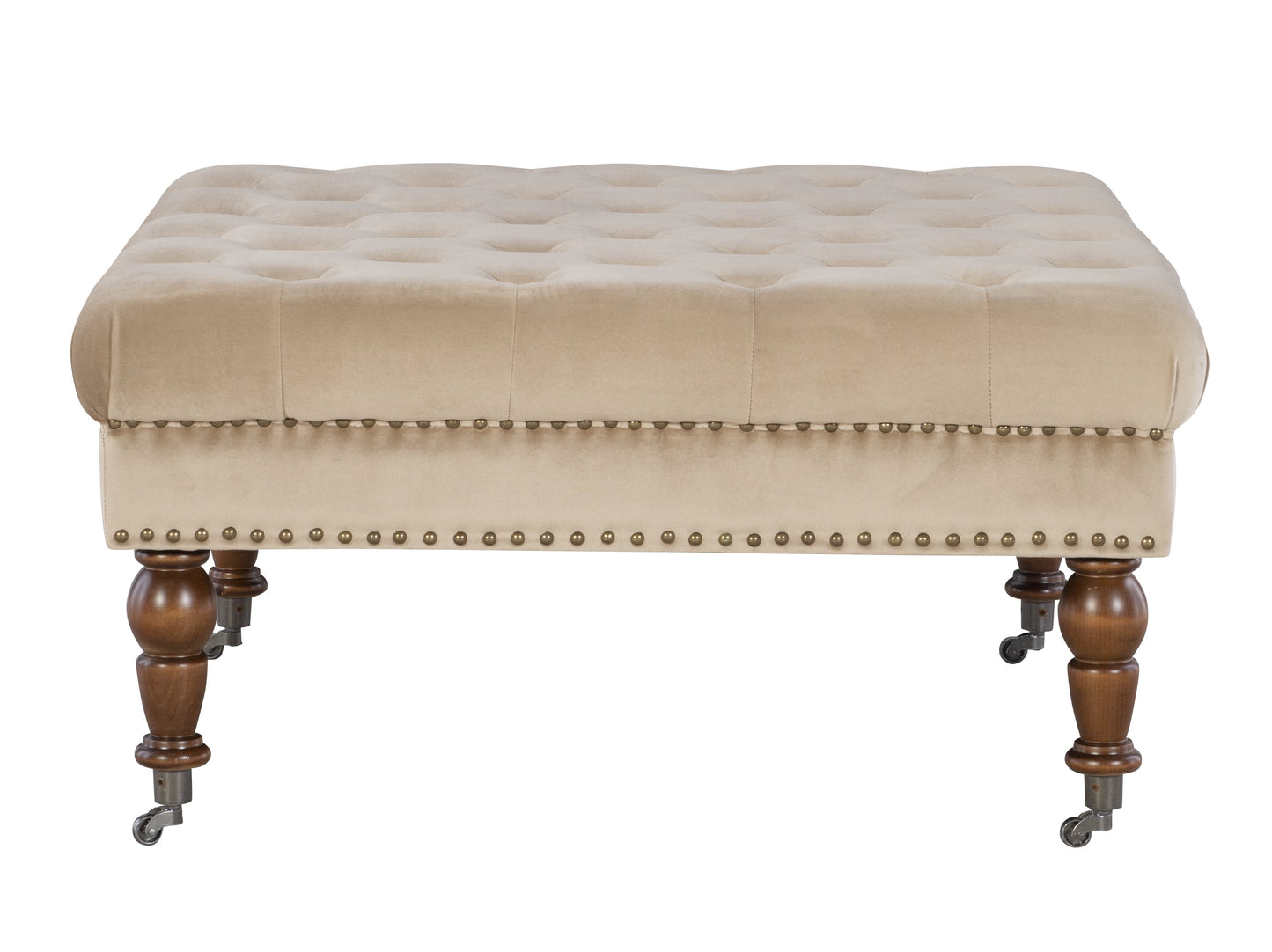 Velvet Square Tufted Ottoman