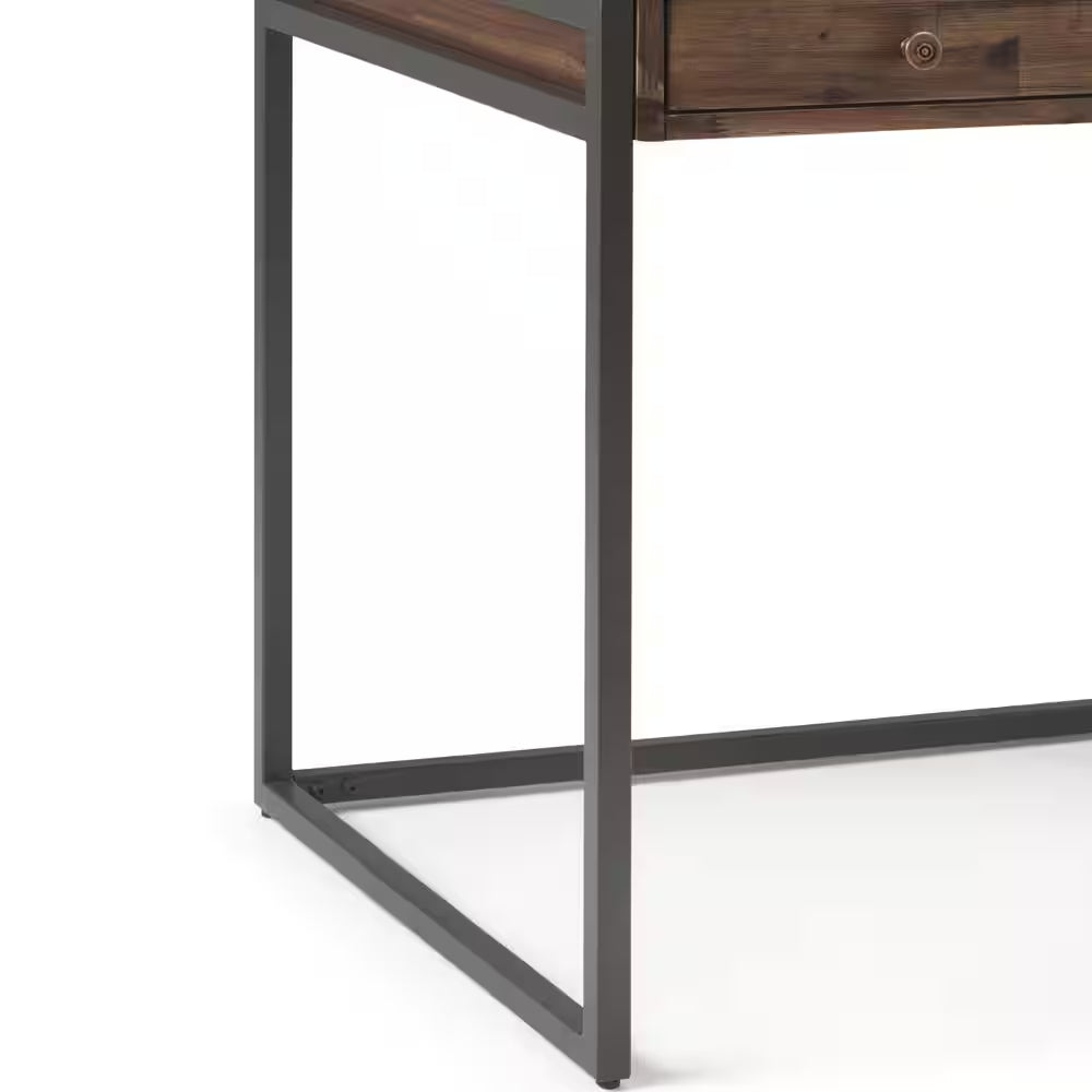 60 In. Wide Writing Office Desk in Rustic Natural Aged Brown