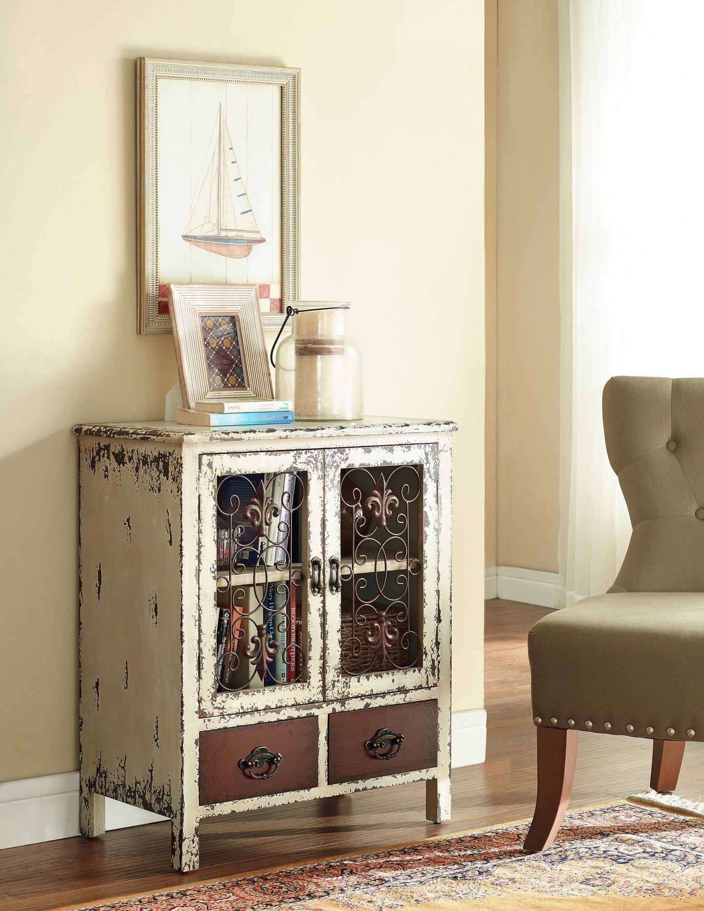 Vintage Design 2 Door 2 Drawer Console