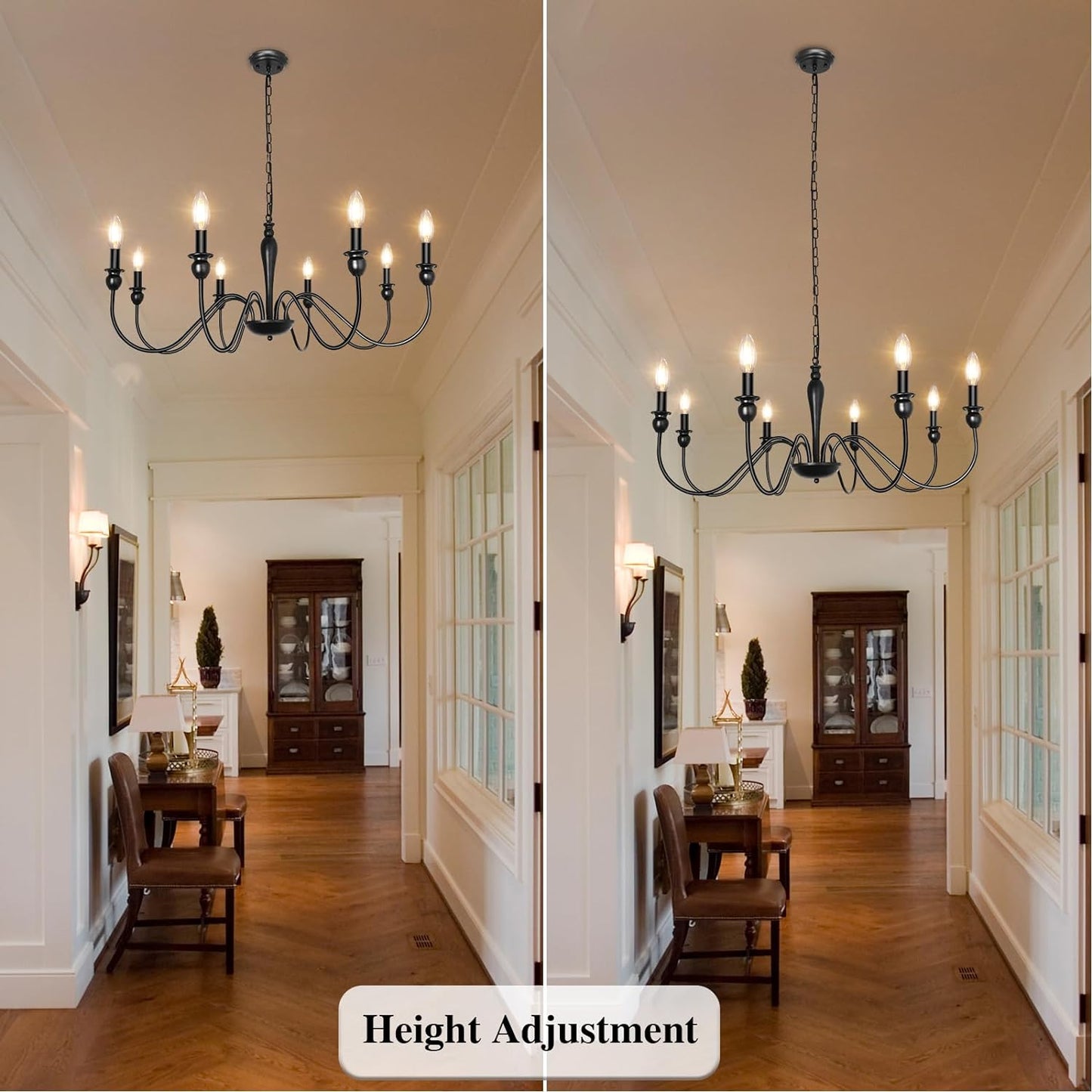 Rustic Metal Traditional Candle Chandelier