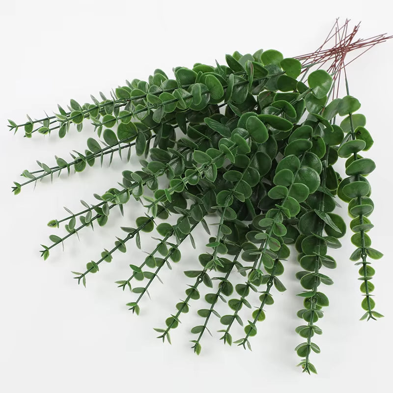 20Pcs Artificial Eucalyptus Stems Leaves Green Eucalyptus Branches Fake Plants