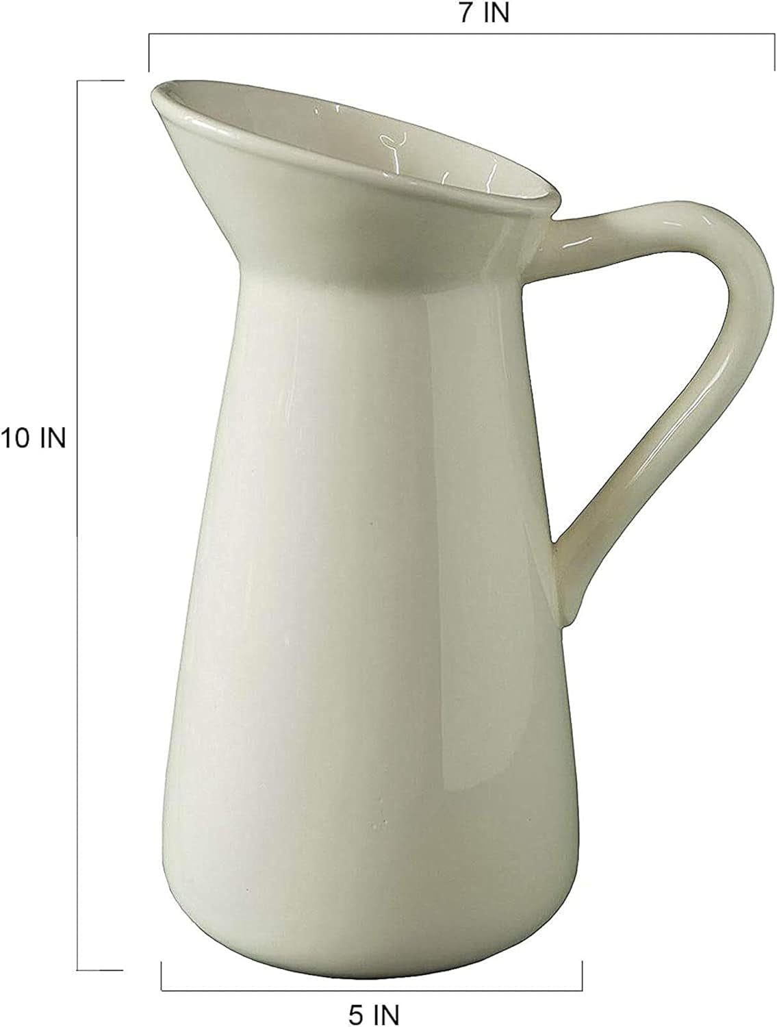 Cream Ceramic Pitcher Vase