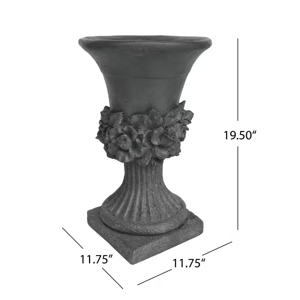Concrete Antique Gray Outdoor Garden Urn Planter