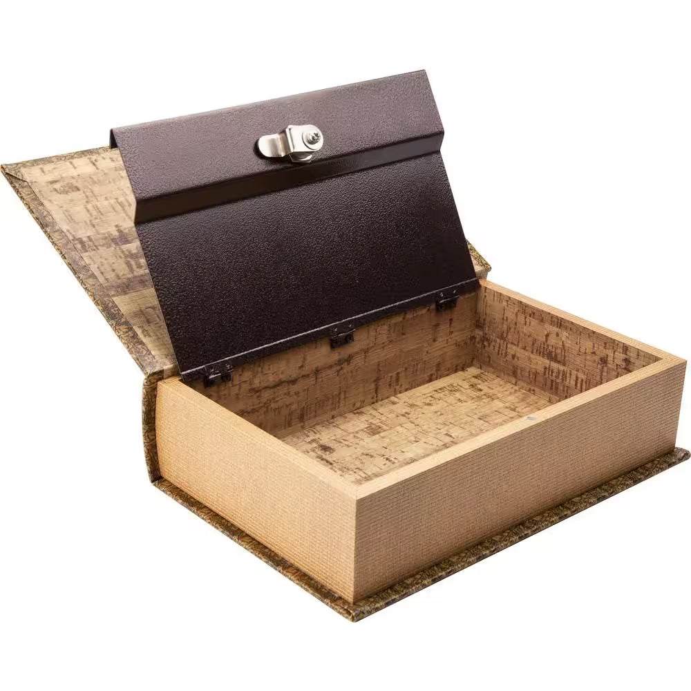 0.06 Cu. Ft. Antique Map Steel Book Lock Box Safe