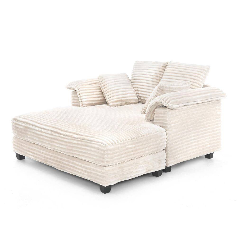 56 In. Khaki Corduroy Velvet Full Size Sofa Bed