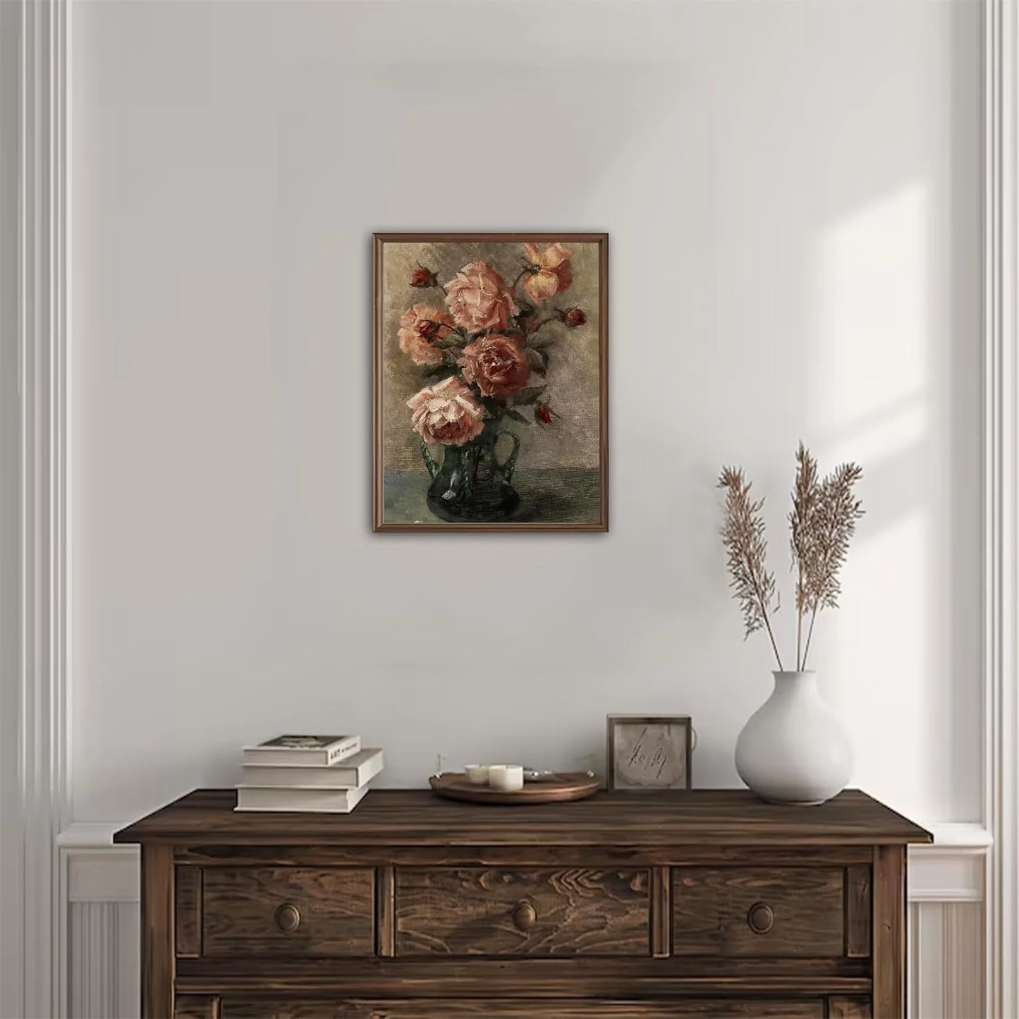 Vintage Wall Art, Classical Wildflower Field Wall Painting