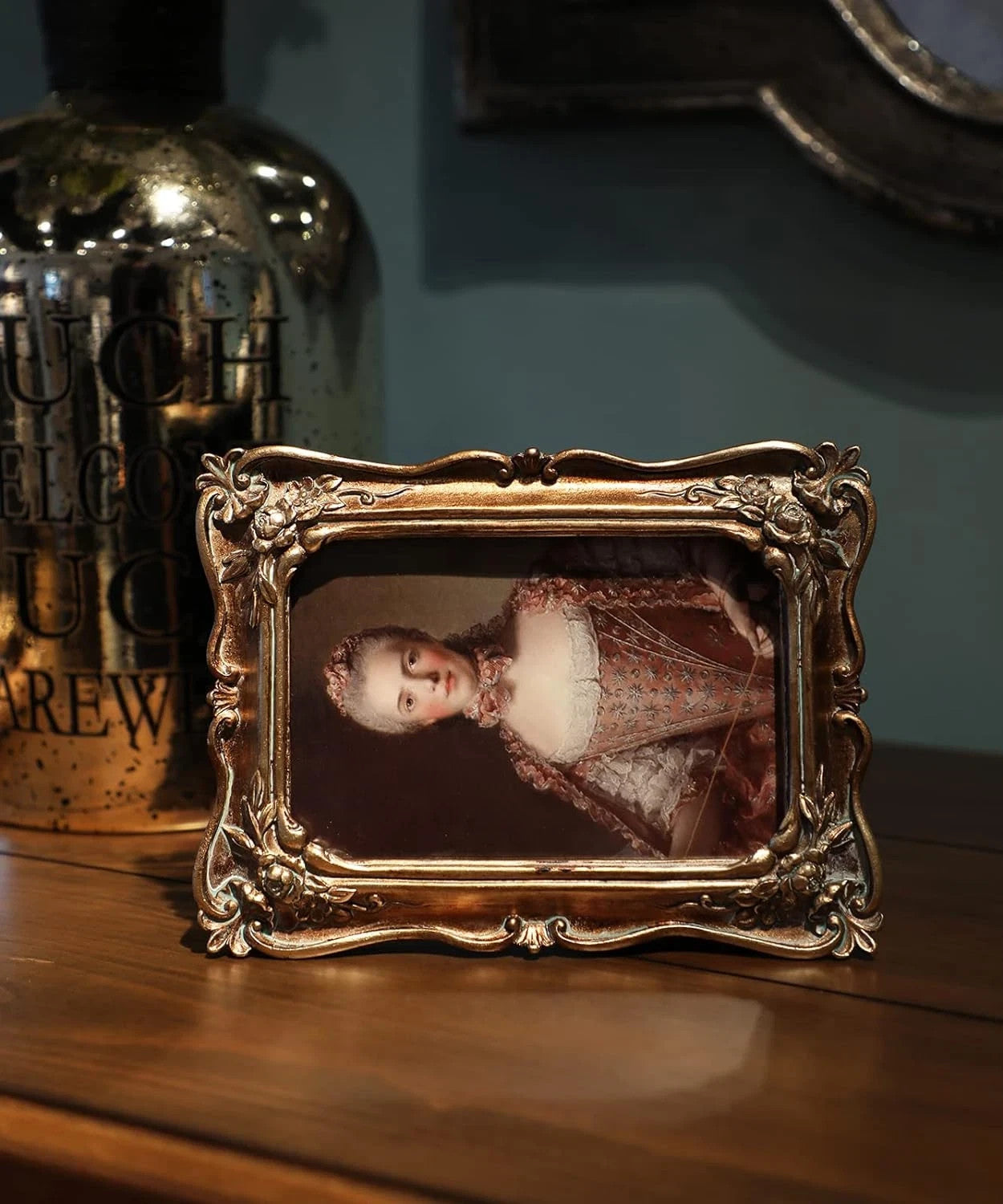 4X6 Vintage Picture Frame Antique Ornate Bronze Gold Photo Frame 