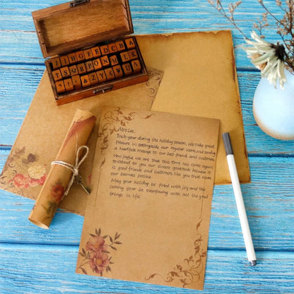  Stationary Paper 8 Pack Parchment Antique Colored Printed