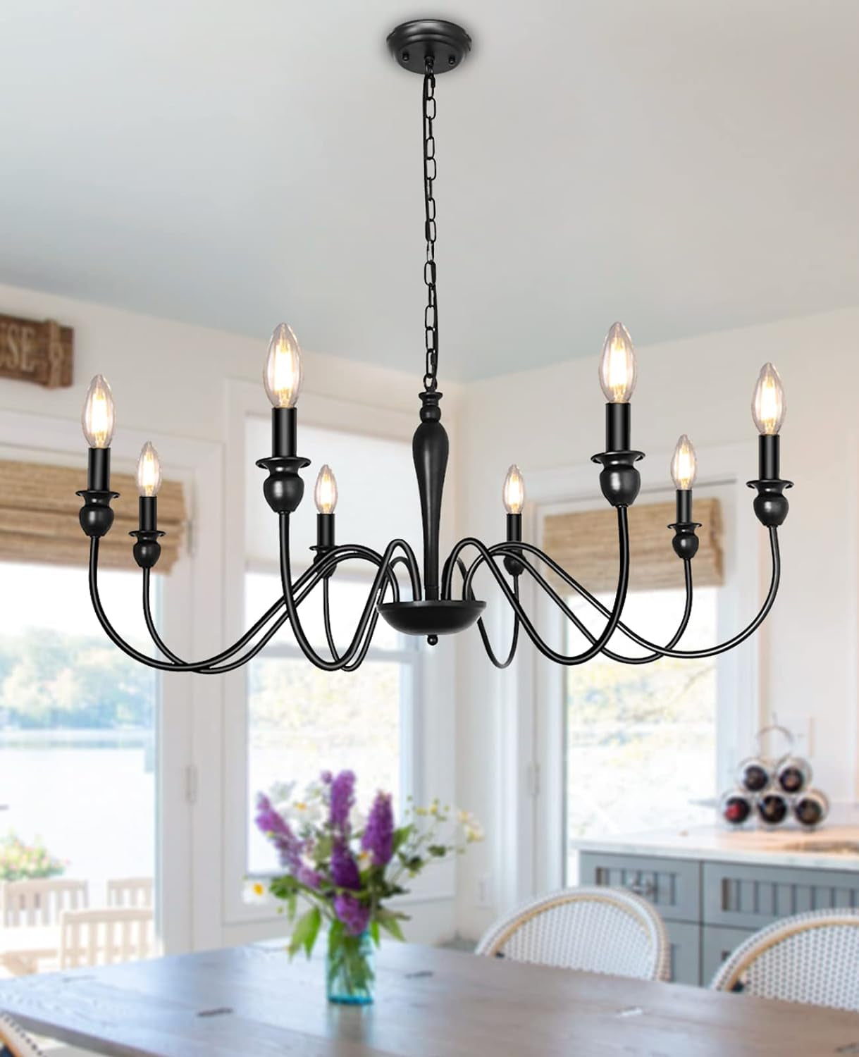 Rustic Metal Traditional Candle Chandelier 