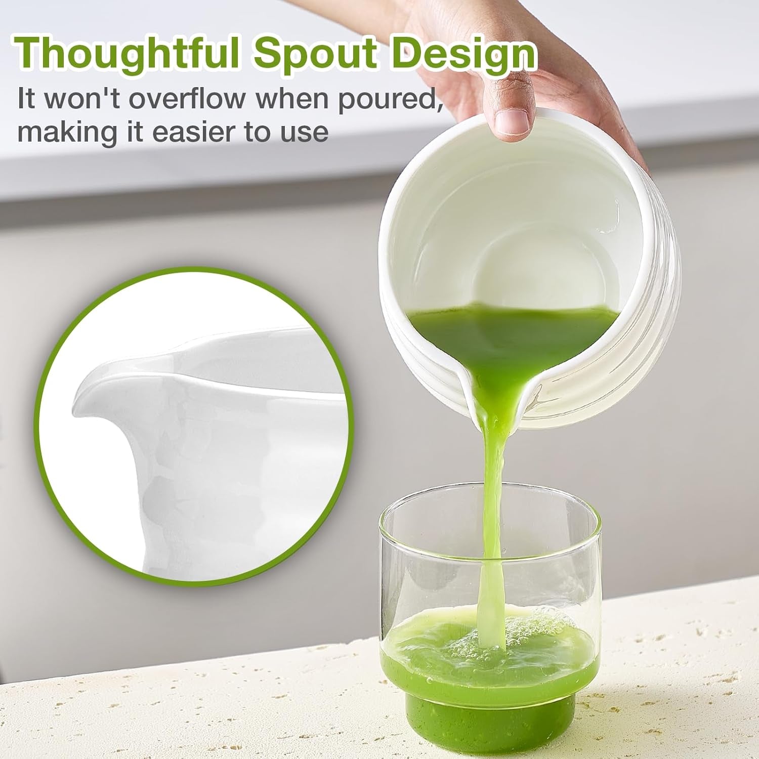 Matcha Whisk Set, Japanese Tea Set (5Pcs) Includes Matcha Bowl with Spout (19 Oz