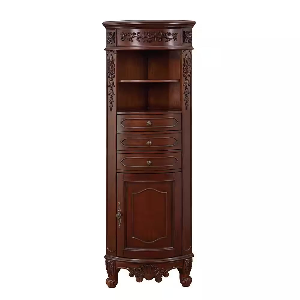 Brown Freestanding Linen Cabinet