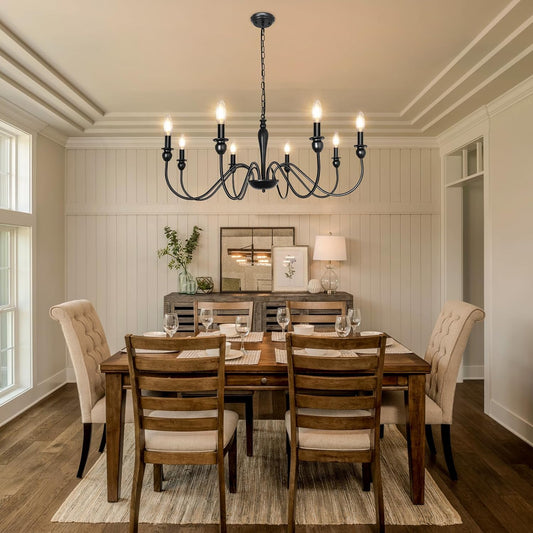 Rustic Metal Traditional Candle Chandelier 