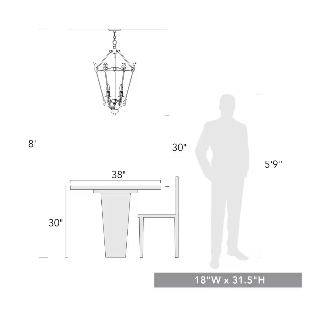Light Antique Black Iron Pendant