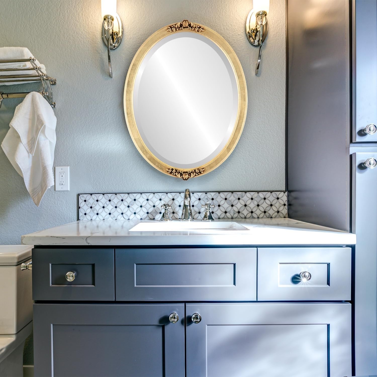 Oval Beveled Wall Mirror for Home Decor -14" X 18"