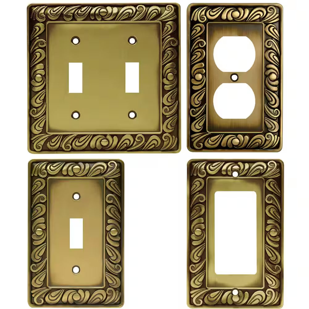  Antique Brass Switch/Toggle Outlet Metal Wall Plate