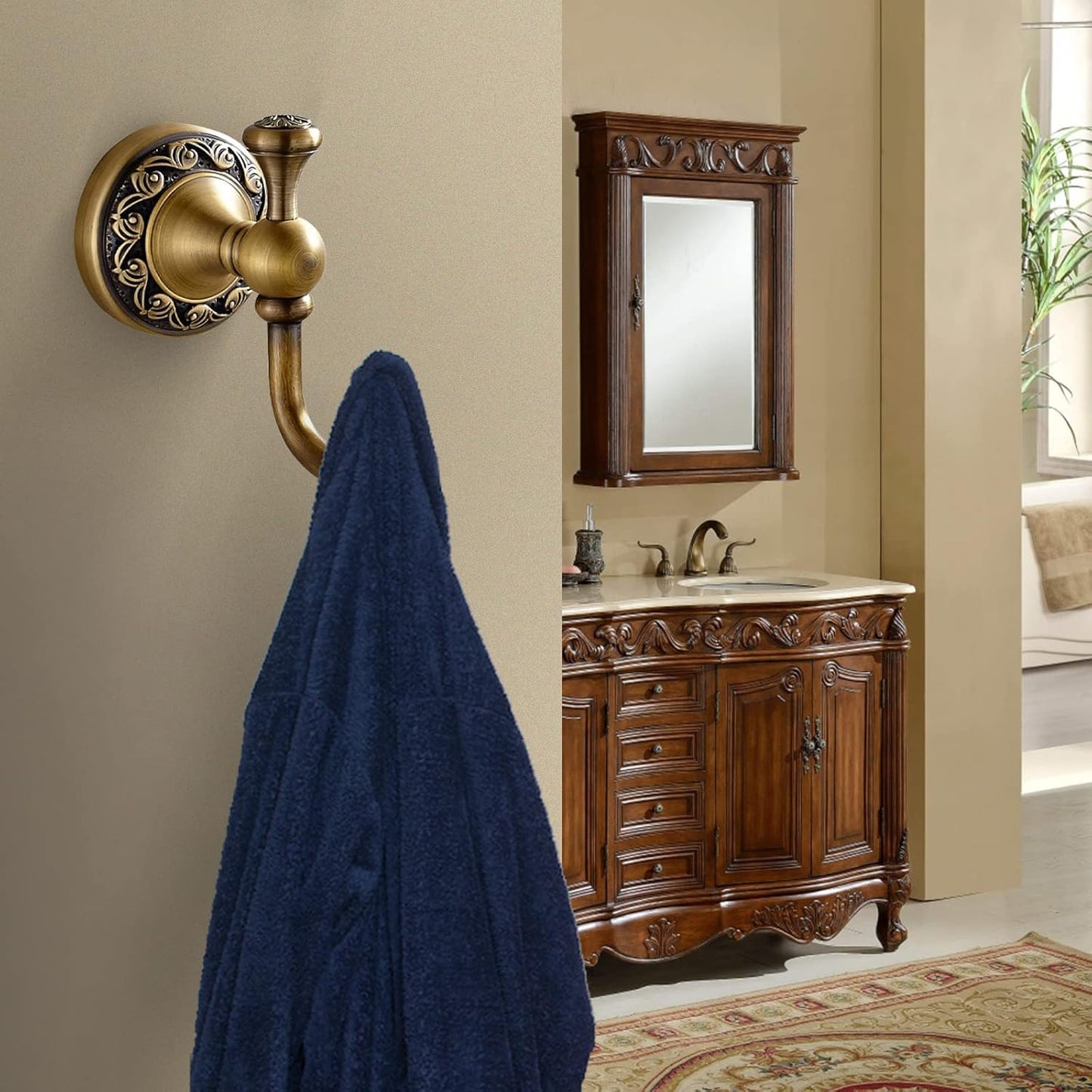 Antique Brass Towel Hook