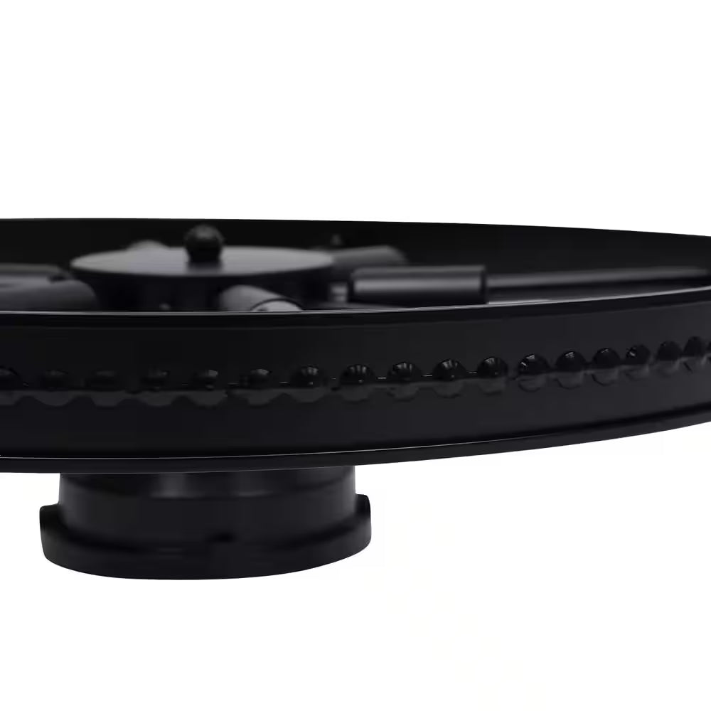 18 In. 6-Light Black Industrial Wagon Wheel Rustic Flush Mount Ceiling Light