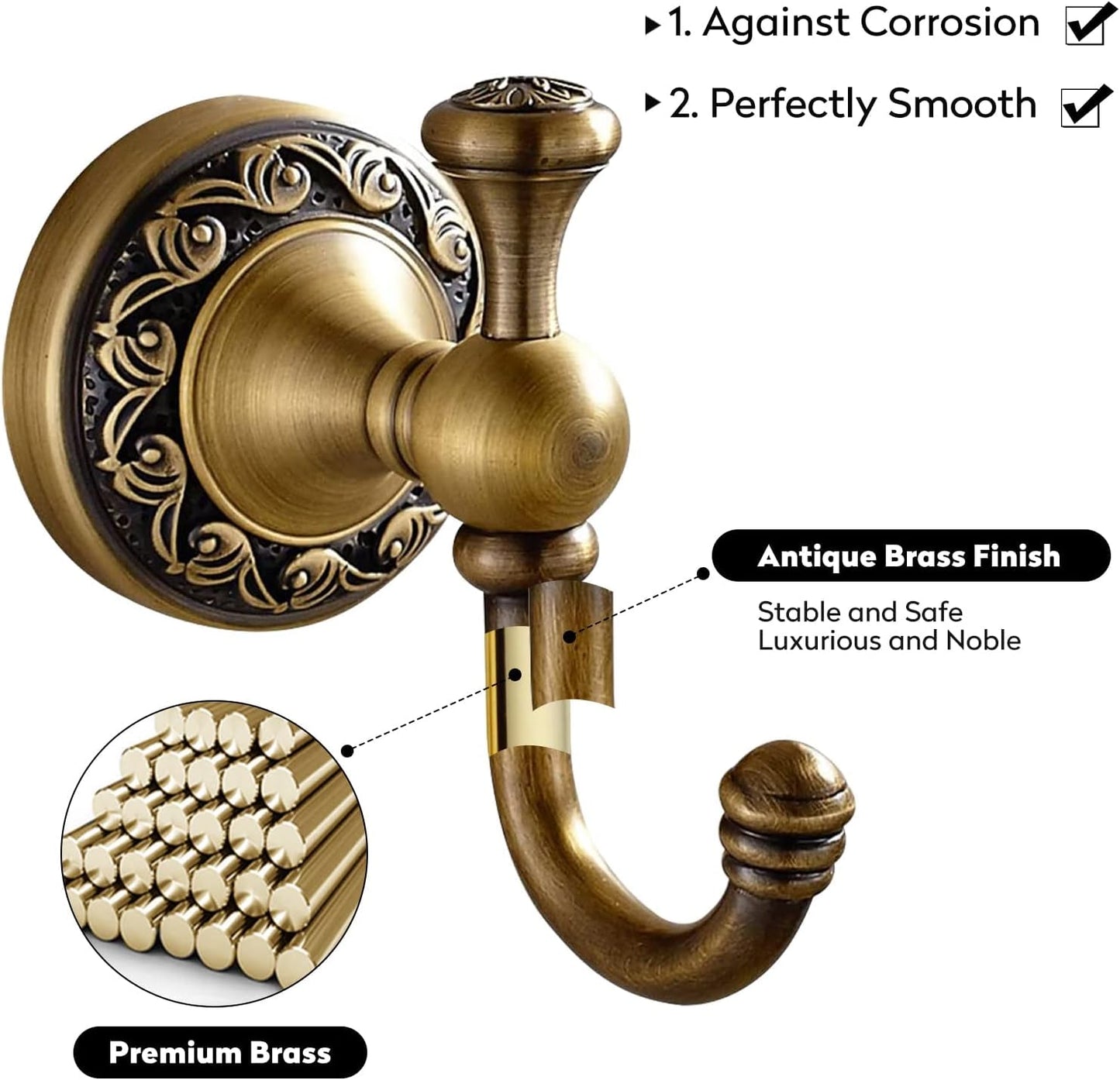 Antique Brass Towel Hook