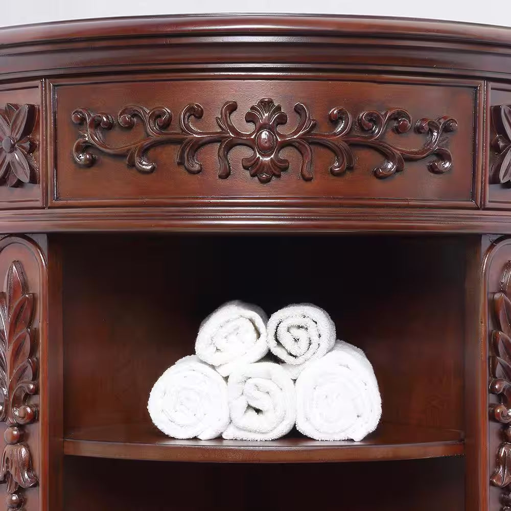 Brown Freestanding Linen Cabinet