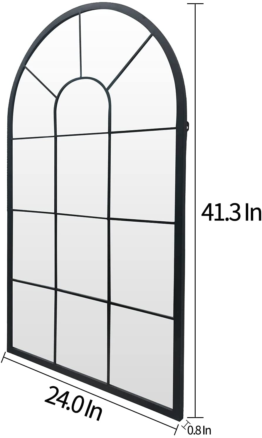 Window Decorative Mirrors Arched  (Black,41.3”X 24” X1”)