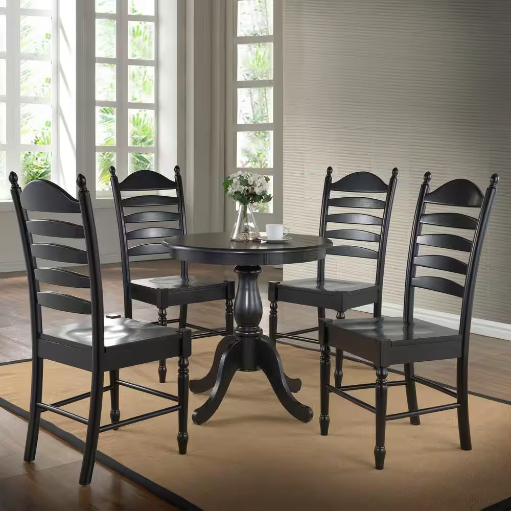 Antique Black Pedestal Dining Table