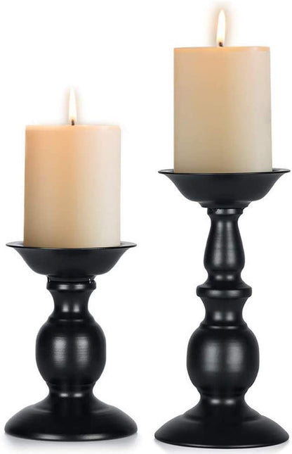  2 Pcs Rustic Candle Holders Set Metal Candle Stand 