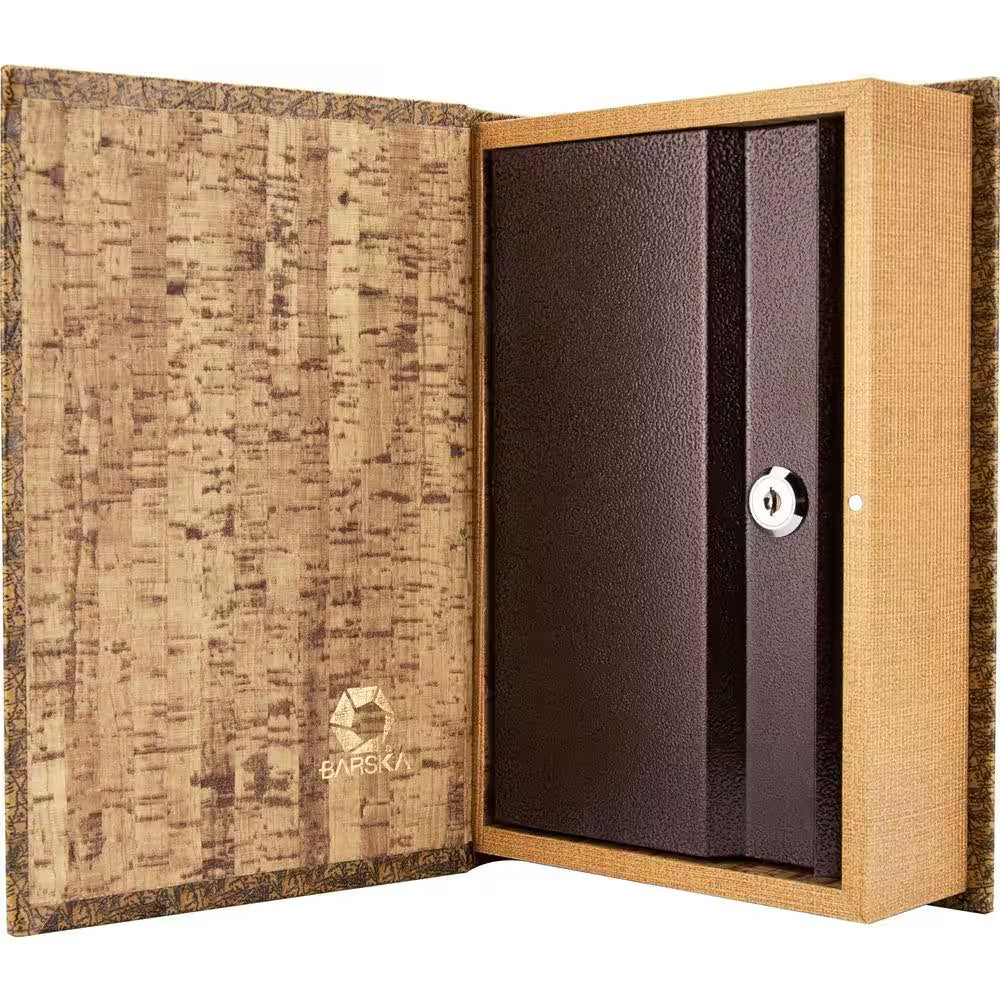 0.06 Cu. Ft. Antique Map Steel Book Lock Box Safe