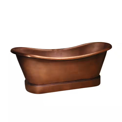 Copper Double Slipper Flatbottom Bathtub