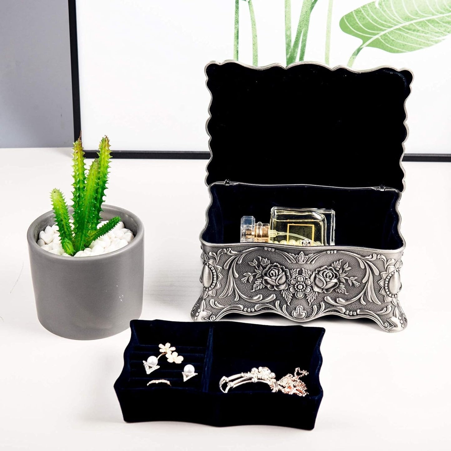 Vintage Trinket Jewelry Box Treasure Organizer 