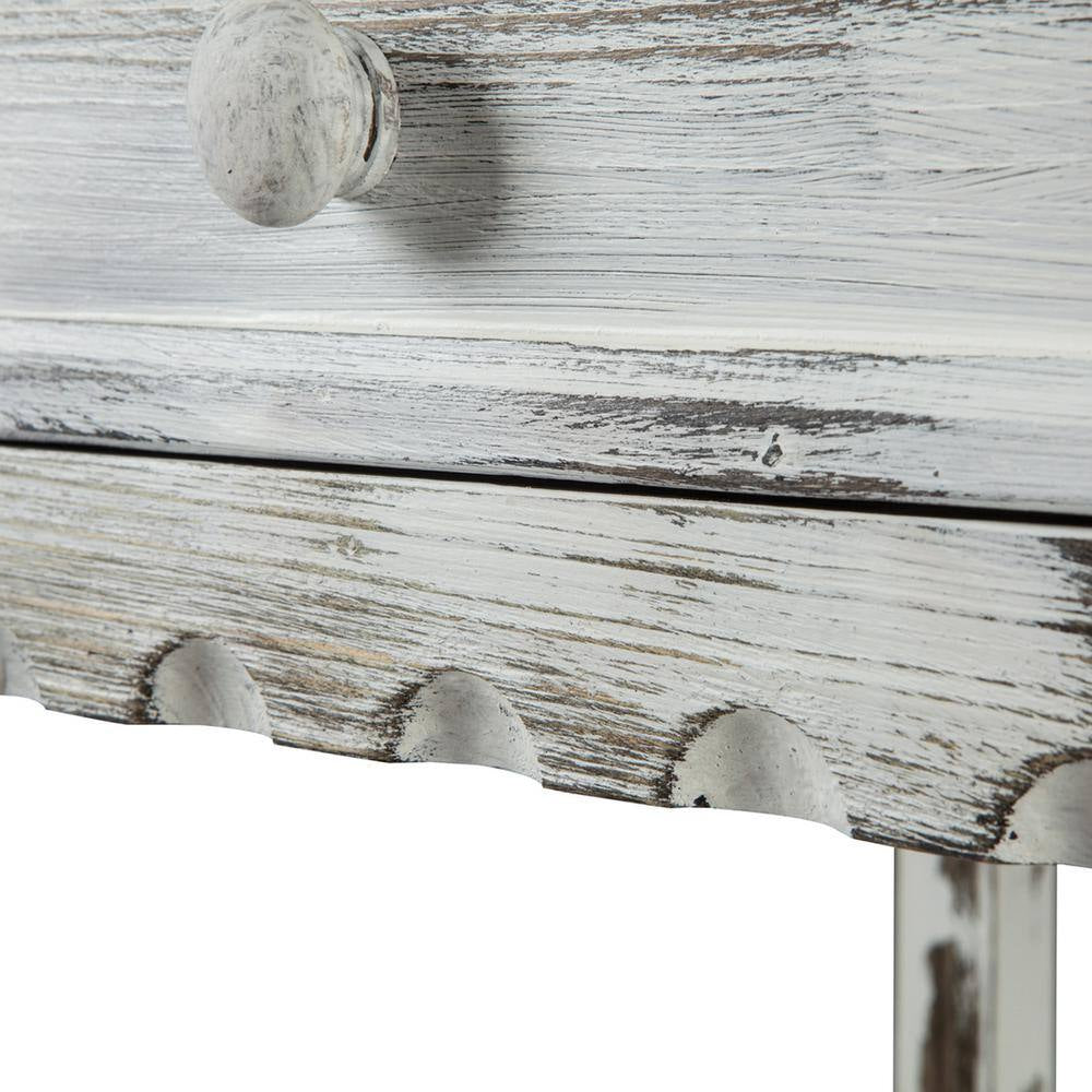 Country Cottage White Antique Chairside Table