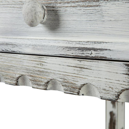 Country Cottage White Antique Chairside Table