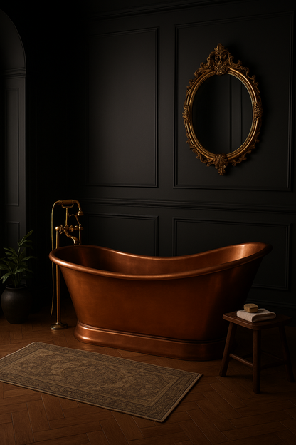 Copper Double Slipper Flatbottom Bathtub
