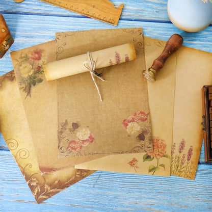  Stationary Paper 8 Pack Parchment Antique Colored Printed