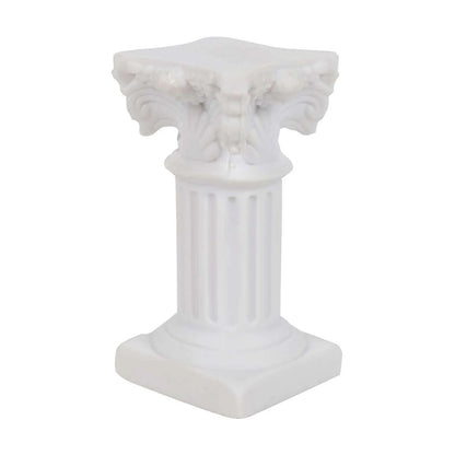 Antique 2.5" White Roman Column Pillar Pedestal Candle Holders