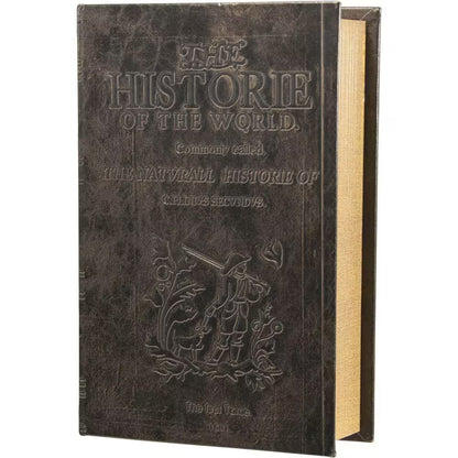 Steel Antique Book Lock Box Safe with Key Lock