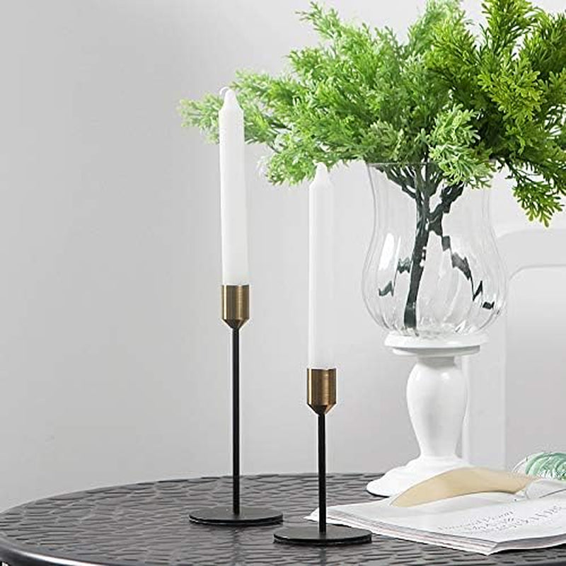 Brass Gold Black Taper Candle Holders