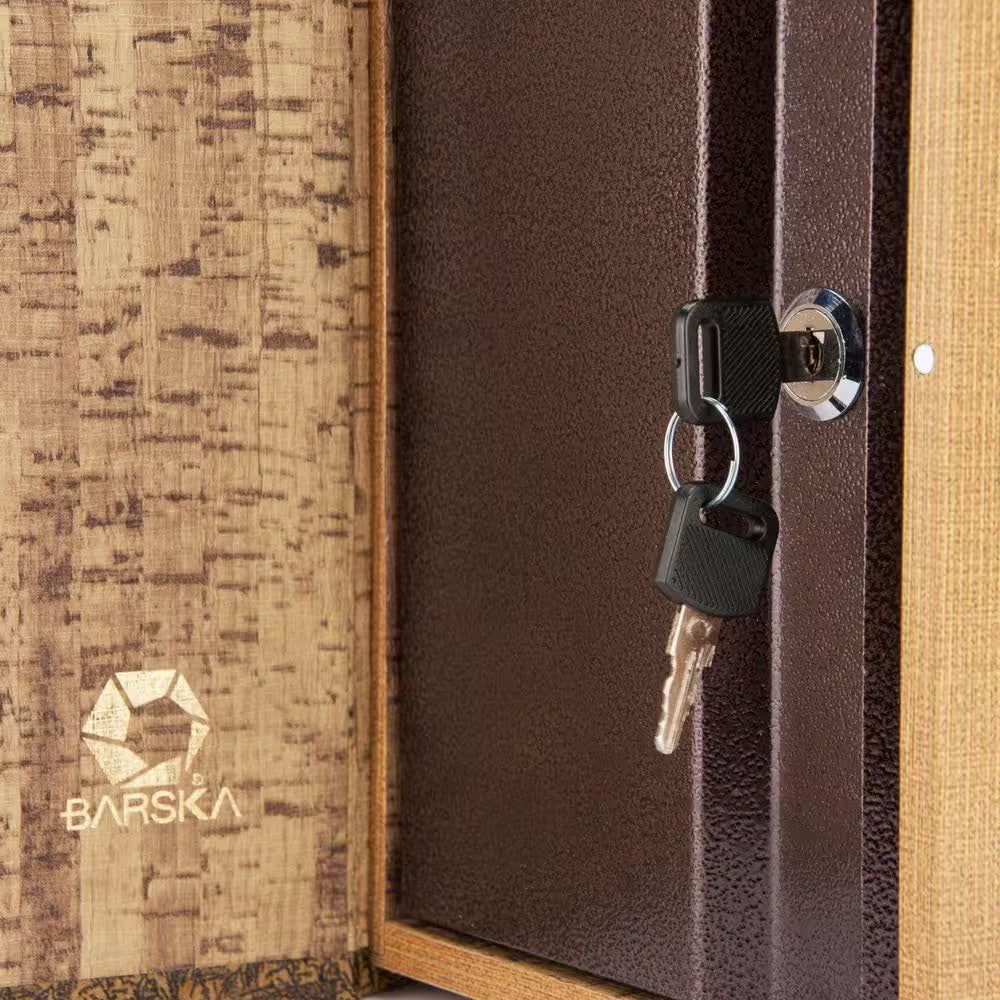 0.06 Cu. Ft. Antique Map Steel Book Lock Box Safe