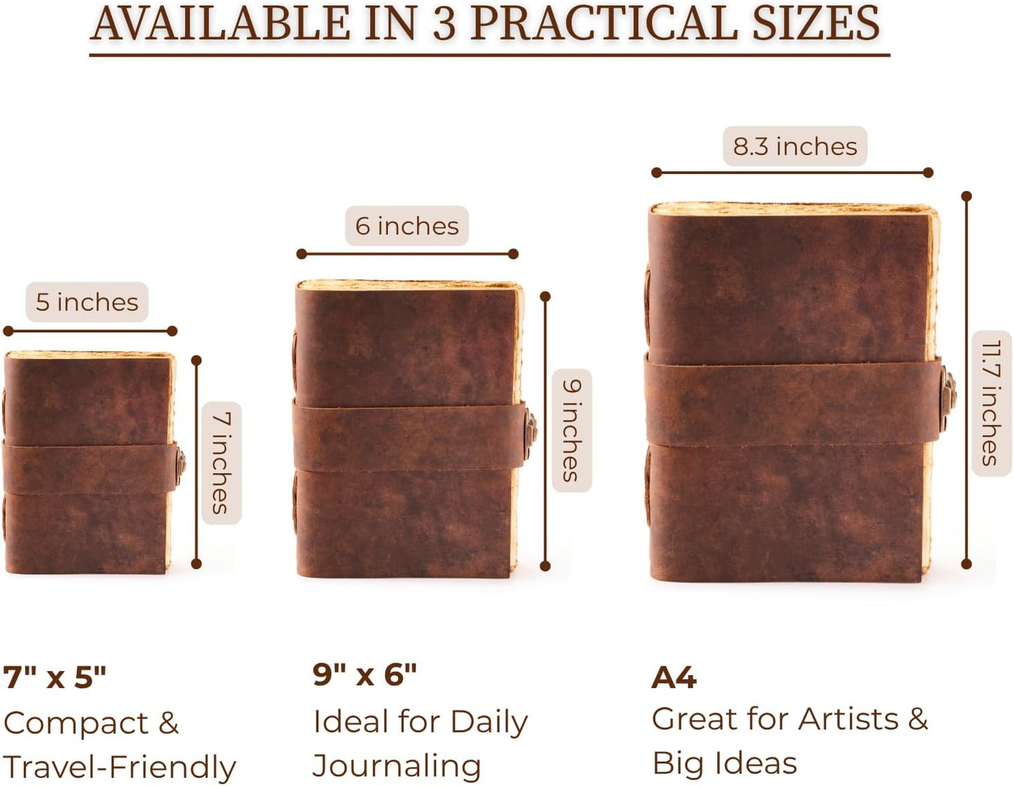 Vintage Leather Journal - Lock Closure Vintage Journal 240 Pages Antique Deckle Edge Paper