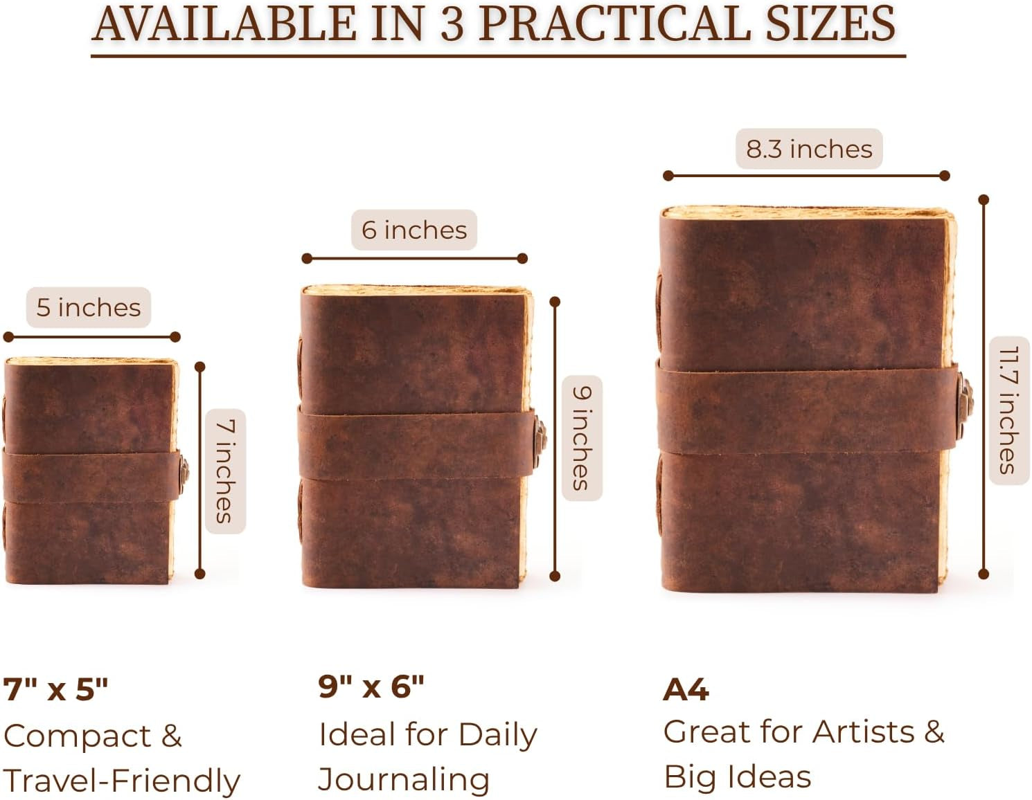 Vintage Leather Journal - Lock Closure Vintage Journal 240 Pages Antique Deckle Edge Paper