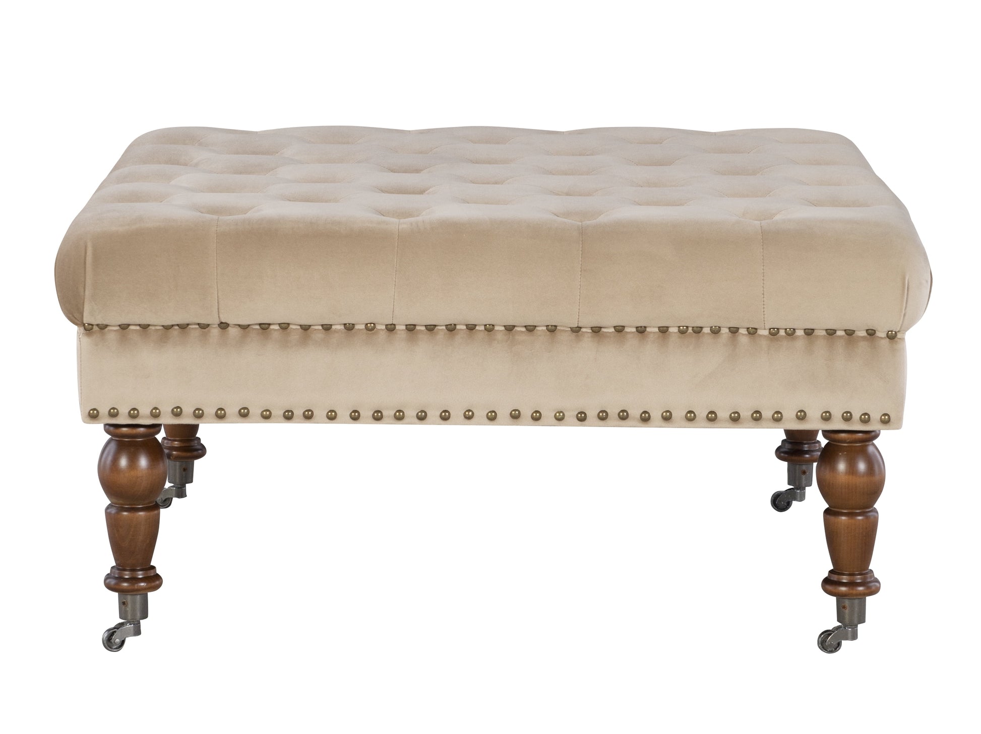 Velvet Square Tufted Ottoman
