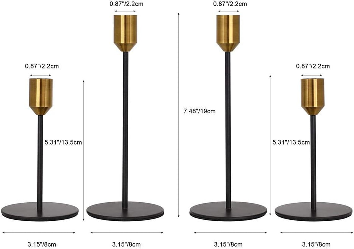Brass Gold Black Taper Candle Holders