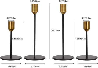 Brass Gold Black Taper Candle Holders
