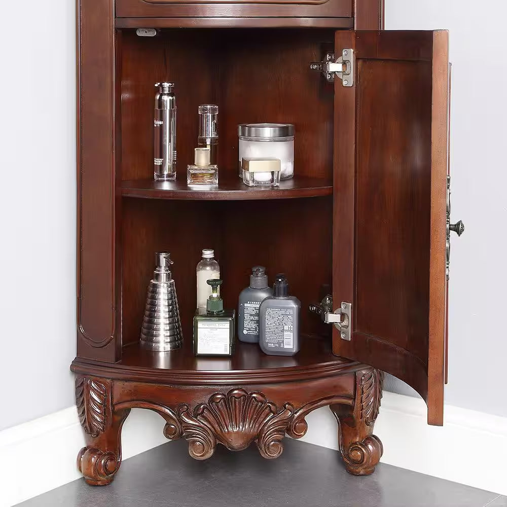 Brown Freestanding Linen Cabinet