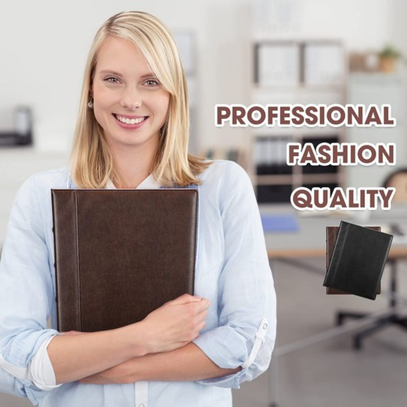 2 Pcs Vintage Hardback 3 Ring Binder Professional Leather Organizer round Rings