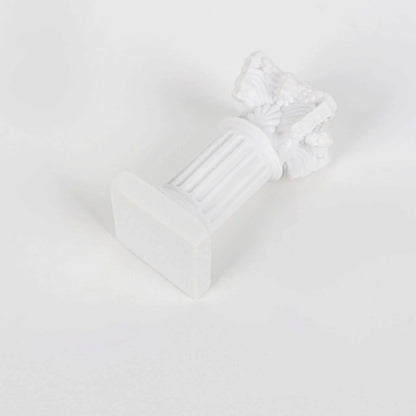Antique 2.5" White Roman Column Pillar Pedestal Candle Holders