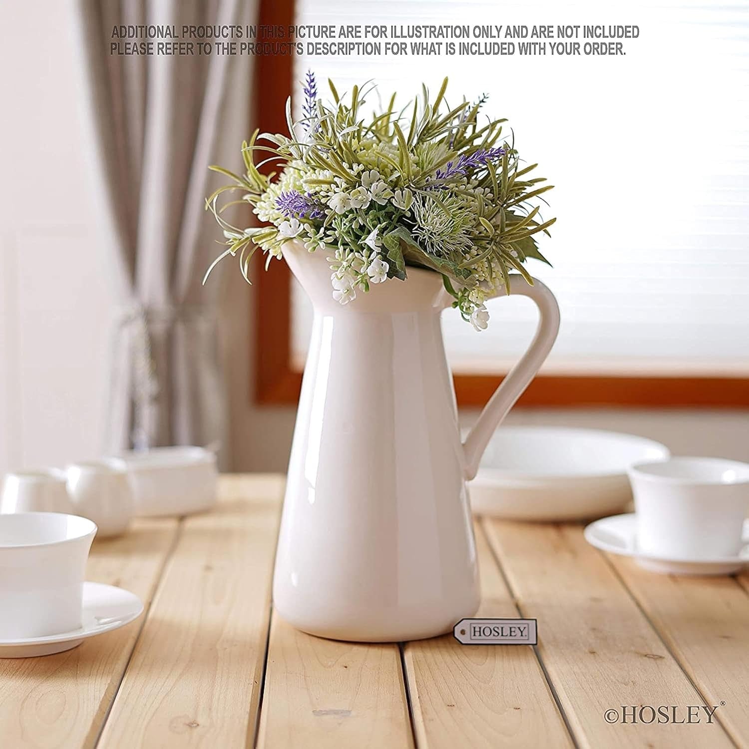 Cream Ceramic Pitcher Vase