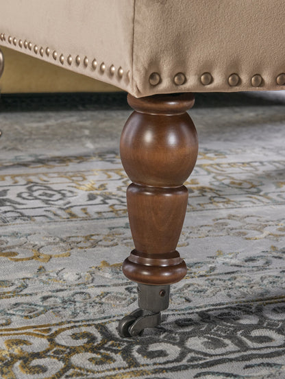 Velvet Square Tufted Ottoman